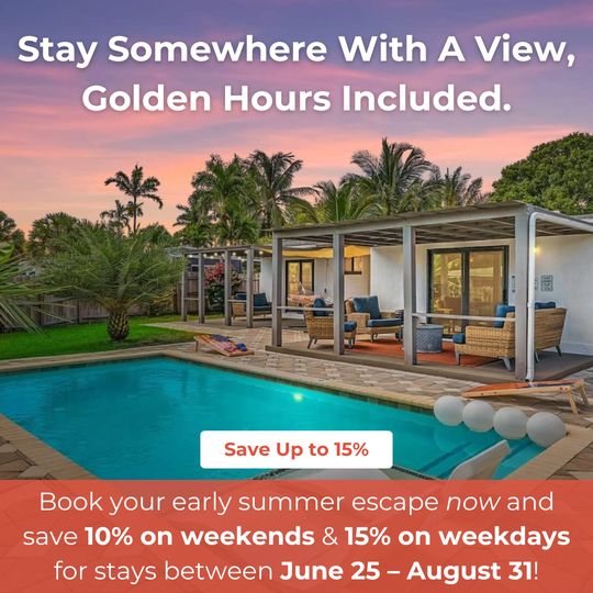 Meta ad: Stay somewhere with a view, golden hours included. Early summer stays in Florida
