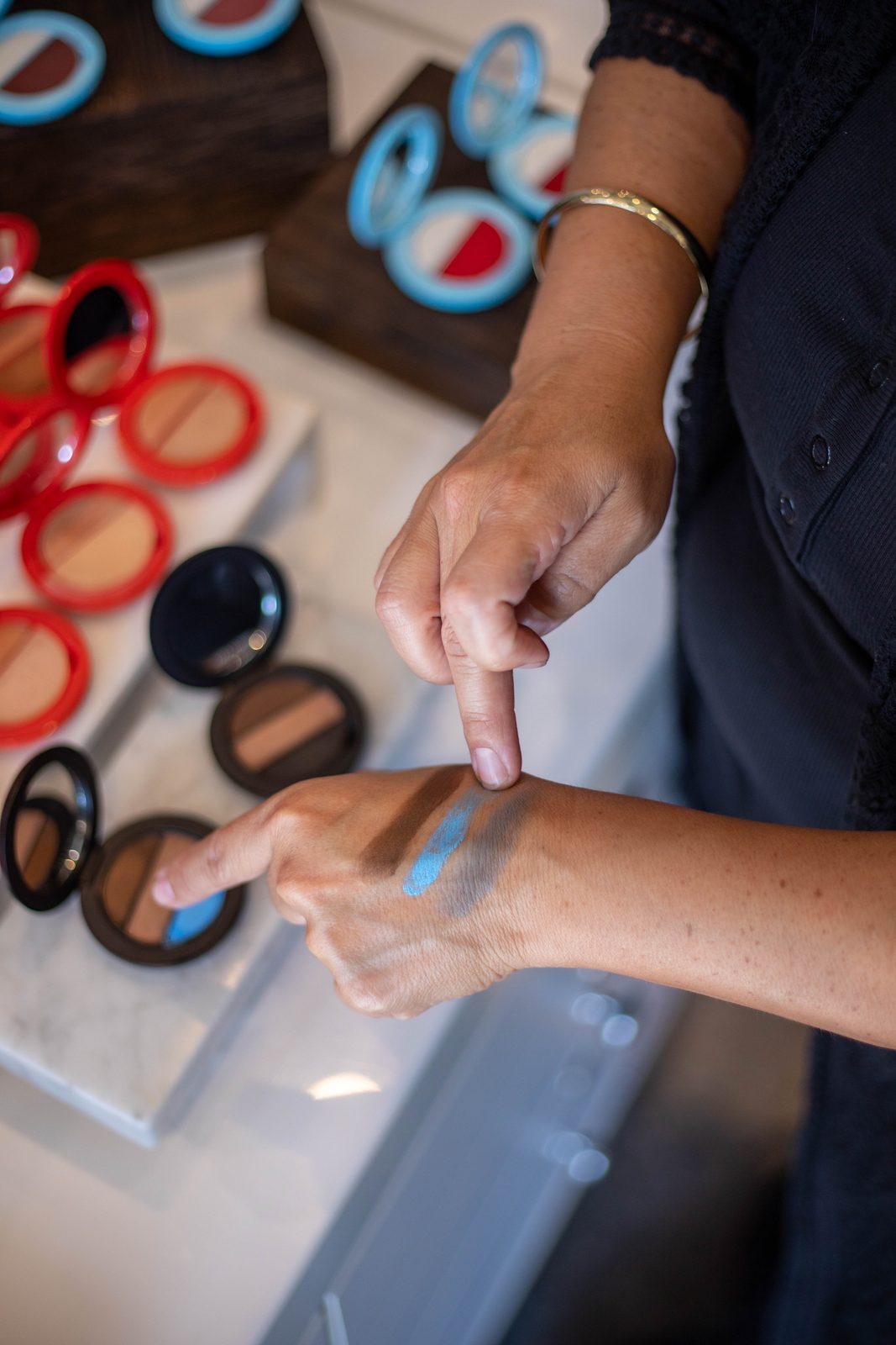 The Cosmetic Market · A swatch, in the store