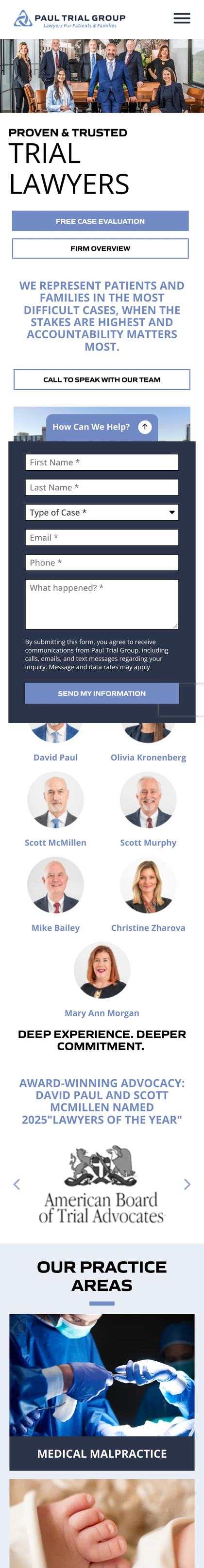 The same site on a phone